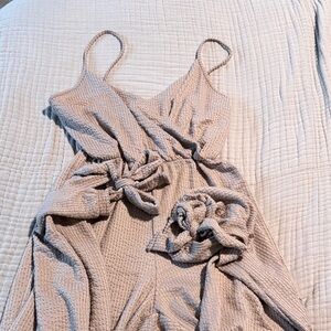 Waffle-Knit Jumper with Tie Legs